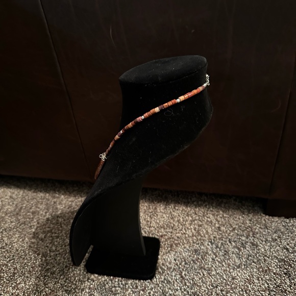 Hand Crafted “One of a Kind” Jasper, Shell $ Sterling Silver Pendant Necklace - Picture 2 of 3